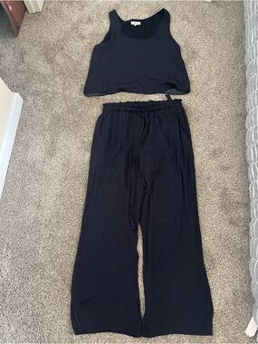 Heartloom Navy Wide-Leg Jumpsuit Set